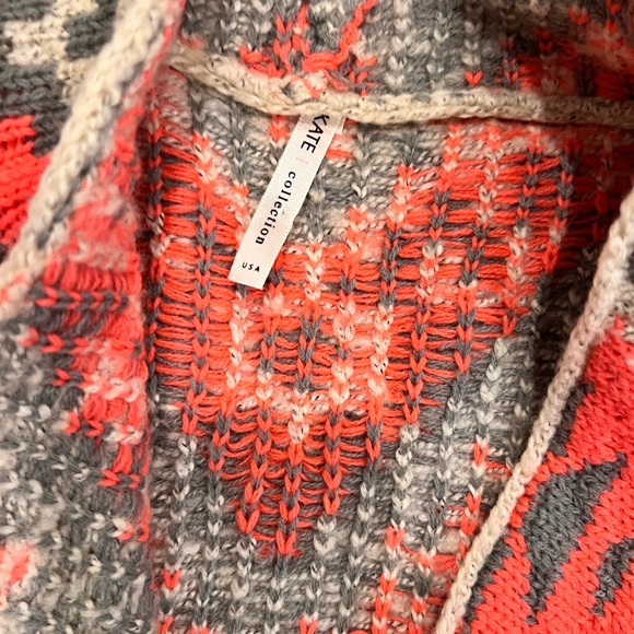 Hot Pink Aztec Open Front Cardigan - Picture 3 of 4